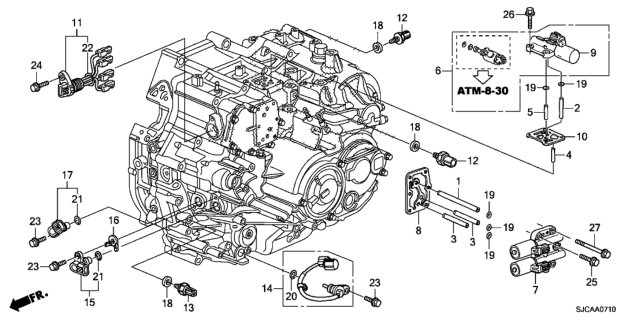 2014 Honda Ridgeline AT Sensor - Solenoid Diagram