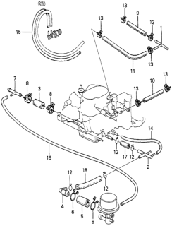 1980 Honda Accord 3 Door STD KA HMT Fuel Tubing Diagram
