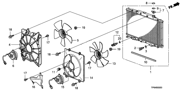 2014 Honda Crosstour Radiator (Denso) Diagram for 19010-R53-A01