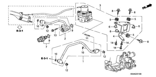 2004 Honda Civic Pipe A, Fuel Feed Diagram for 16723-PMS-A01