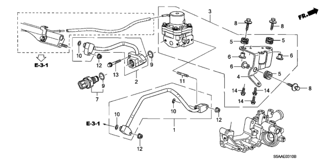 2004 Honda Civic Stay, Pressure (P2) Diagram for 16761-PMS-A01