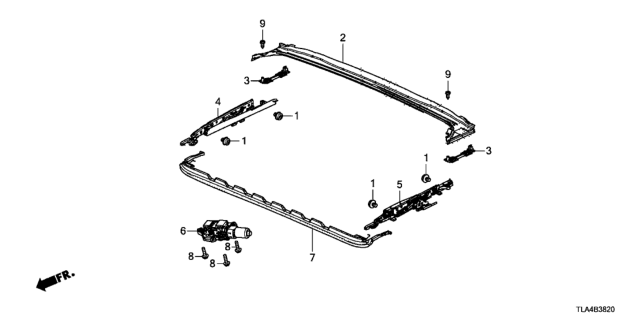 2017 Honda CR-V Channel,Drain Diagram for 70241-TBA-A01
