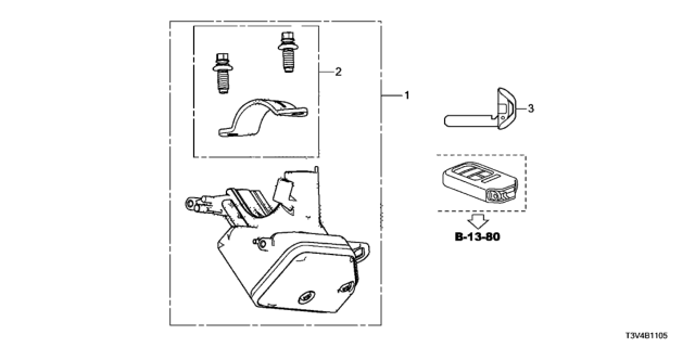 2014 Honda Accord Lock Assy,Steerin Diagram for 06351-T2A-A11