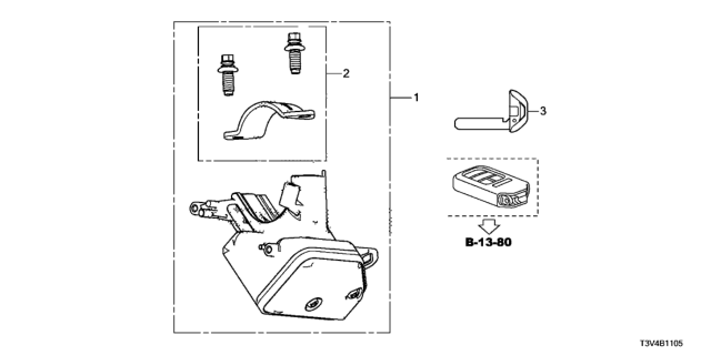 2014 Honda Accord Holder Set, Column Diagram for 06352-TX4-A11