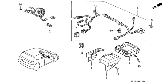 1995 Honda Civic SRS Unit Diagram