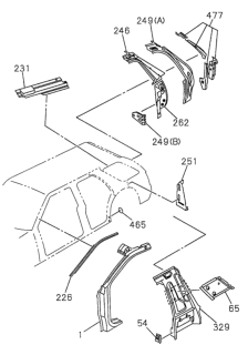 1994 Honda Passport Extension, R. Quarter Pillar (Lower) Diagram for 8-94331-658-0