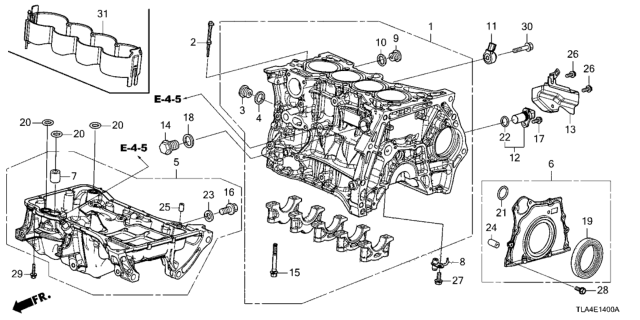 2019 Honda CR-V Cylinder Block - Oil Pan Diagram