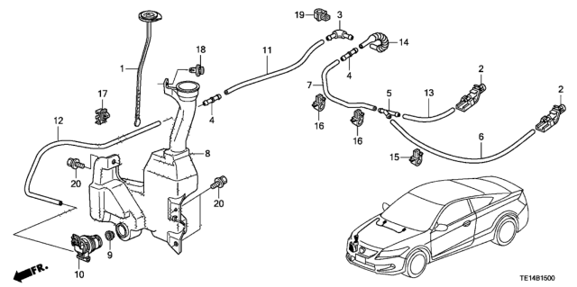 2012 Honda Accord Tank, Washer (2.5L FR.) Diagram for 76841-TA5-A01