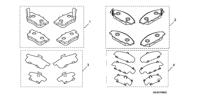 2010 Honda Civic 2 Door SI (NAVIGATION) KA 6MT Brake Pad Kit Diagram