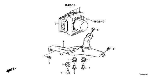 2014 Honda Accord Modulator Assembly, Vs Diagram for 57110-T2F-L02