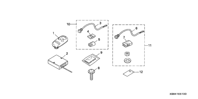 2004 Honda Pilot 5 Door LX KA 5AT Security System Diagram