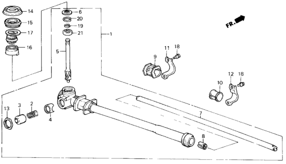 1984 Honda Civic 4 Door GL KA 5MT Steering Gear Box Diagram