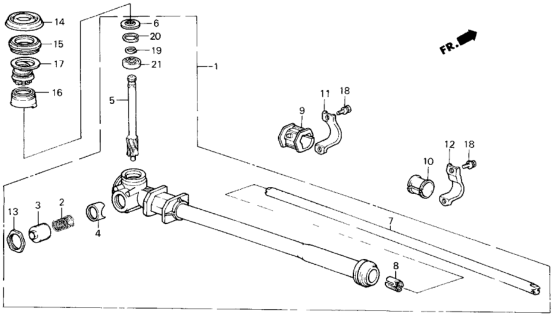 1985 Honda Civic Pinion, Steering Diagram for 53422-SB2-671