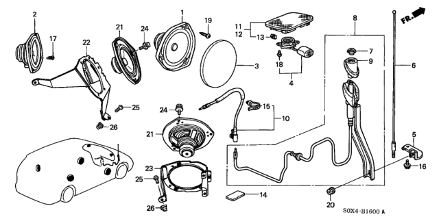 2004 Honda Odyssey Radio Antenna - Speaker Diagram