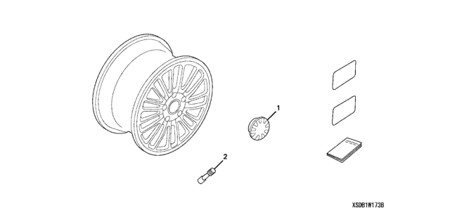 2005 Honda Accord Hybrid Alloy Wheel (17") (EM-9RR) Diagram