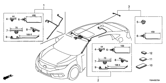 2016 Honda Civic Cord Intr & Sunro Diagram for 32155-TBA-A30