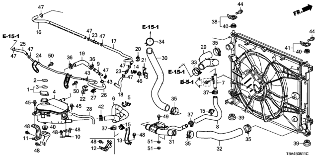 2016 Honda Civic Label, Radiator Cap Diagram for 19046-RAA-A00