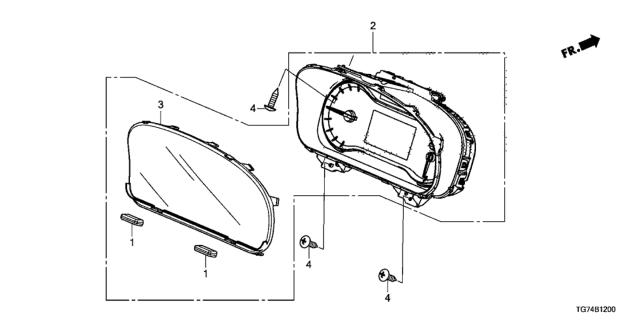 2016 Honda Pilot Meter Assembly, Combination Diagram for 78100-TG8-AB2