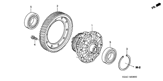 2005 Honda Civic MT Differential Diagram