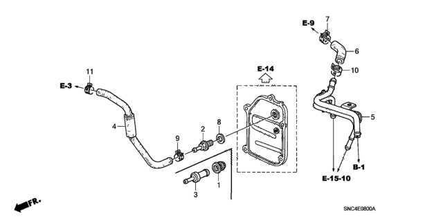 2008 Honda Civic 4 Door MX (HYBRID) KA CVT PCV Tube Diagram