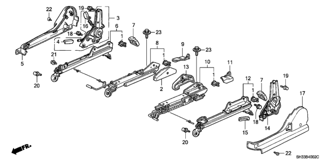 1990 Honda Civic Front Seat Components Diagram