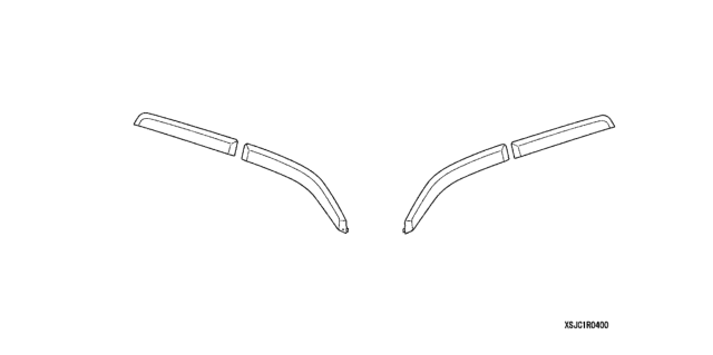 2012 Honda Ridgeline 4 Door RTL (MFG US1) KA 5AT Door Visors Diagram