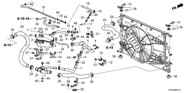 2021 Honda Civic Radiator Hose - Expansion Tank Diagram