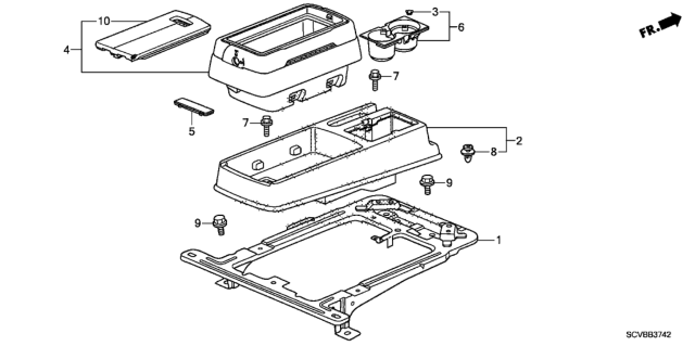 2011 Honda Element Console Diagram