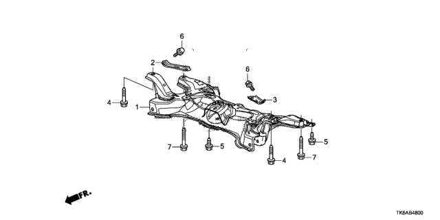 2013 Honda Fit 5 Door FIT (SAYAMA PLANT) KA 5MT Front Sub Frame Diagram