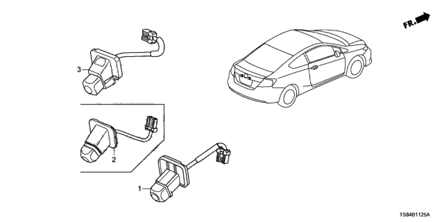 2013 Honda Civic Camera Assy,RR Vi Diagram for 39530-TS8-A02