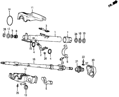 1984 Honda Civic 5 Door DX KA 5MT Steering Column Diagram