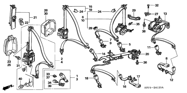 2006 Honda Pilot Adjuster, Shoulder Slide *NH220L* (CLEAR GRAY) Diagram for 81460-S84-A02ZF