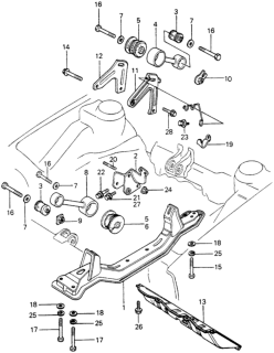 1980 Honda Civic 5 Door ** KA HMT Torque Rod - Front Beam Diagram
