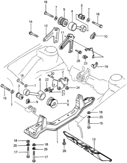 1982 Honda Civic Torque Rod - Front Beam Diagram