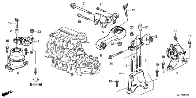 2013 Honda CR-Z Nut, Mass (12MM) Diagram for 90371-SZT-000