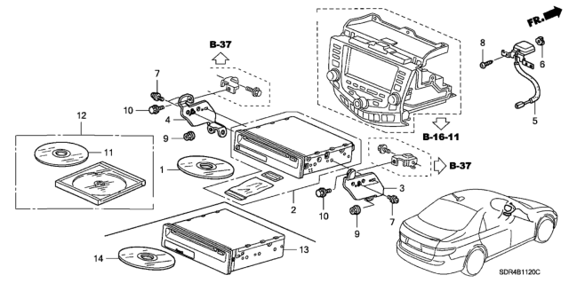 2007 Honda Accord Hybrid Navigation Unit (DVD) (Alpine) Diagram for 39546-SDR-A41