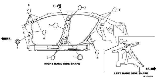 2014 Honda Civic Grommet (Side) Diagram