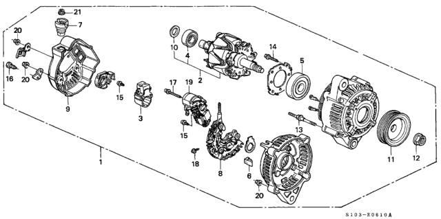 2001 Honda CR-V Bush, Insulation Diagram for 31119-P3F-J01