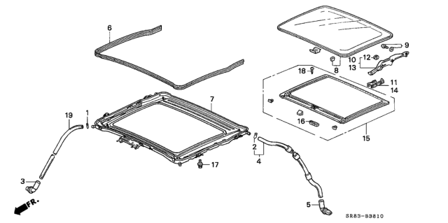 1994 Honda Civic 2 Door EX (ABS) KA 5MT Sunroof Diagram