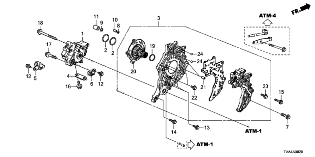 2021 Honda Accord AT Oil Pump - Stator Shaft Diagram