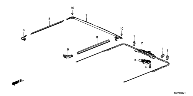 2019 Honda Pilot Sun Shade Components Diagram