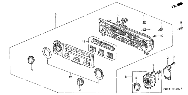 1999 Honda Odyssey Knob, Temperature & Fan *NH167L* (Ec) (GRAPHITE BLACK) Diagram for 79581-S84-E01ZA