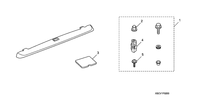 2007 Honda Element Hardware Kit Diagram for 08F02-SCV-100R1