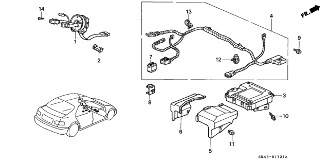 1994 Honda Civic SRS Unit Diagram