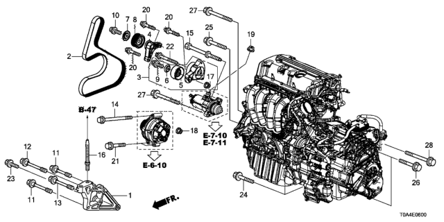 2013 Honda CR-V Pulley, Idler Diagram for 31180-RAA-A01