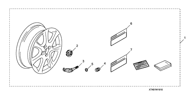 2012 Honda Fit 16" Alloy Wheel Diagram