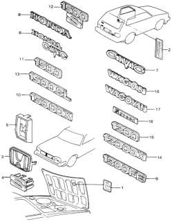 1980 Honda Civic Emblem, Rear (1300 Dx) Diagram for 87304-SA0-700