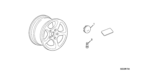 2005 Honda Accord Wheel (5 Spoke) (17") (Silver Star) Diagram