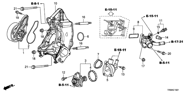 2013 Honda Civic Water Pump (2.4L) Diagram