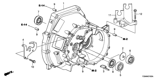 2014 Honda Civic MT Clutch Case (1.8L) Diagram